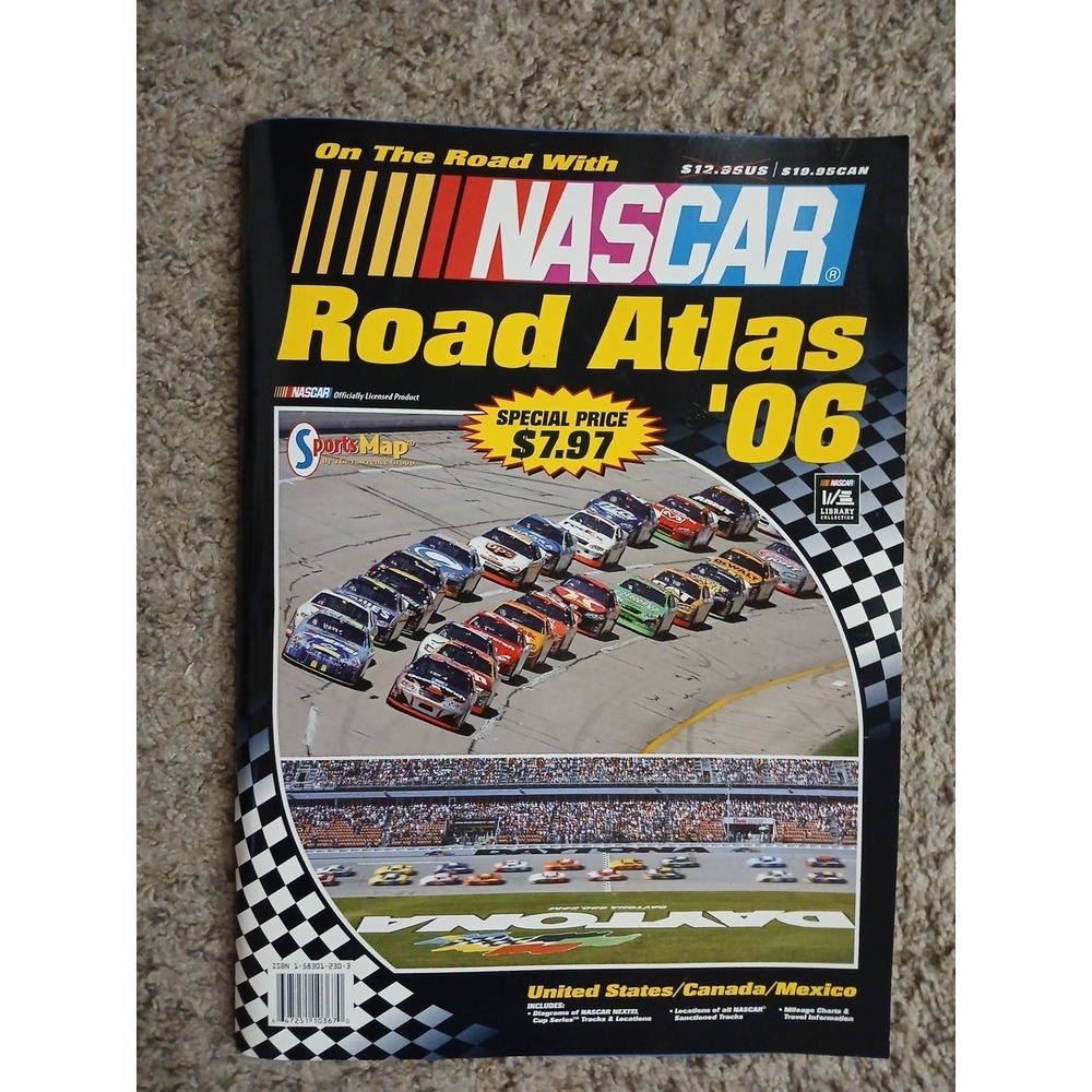 NASCAR Road Atlas 2006 On The Road North America US Canada Mexico Map Book